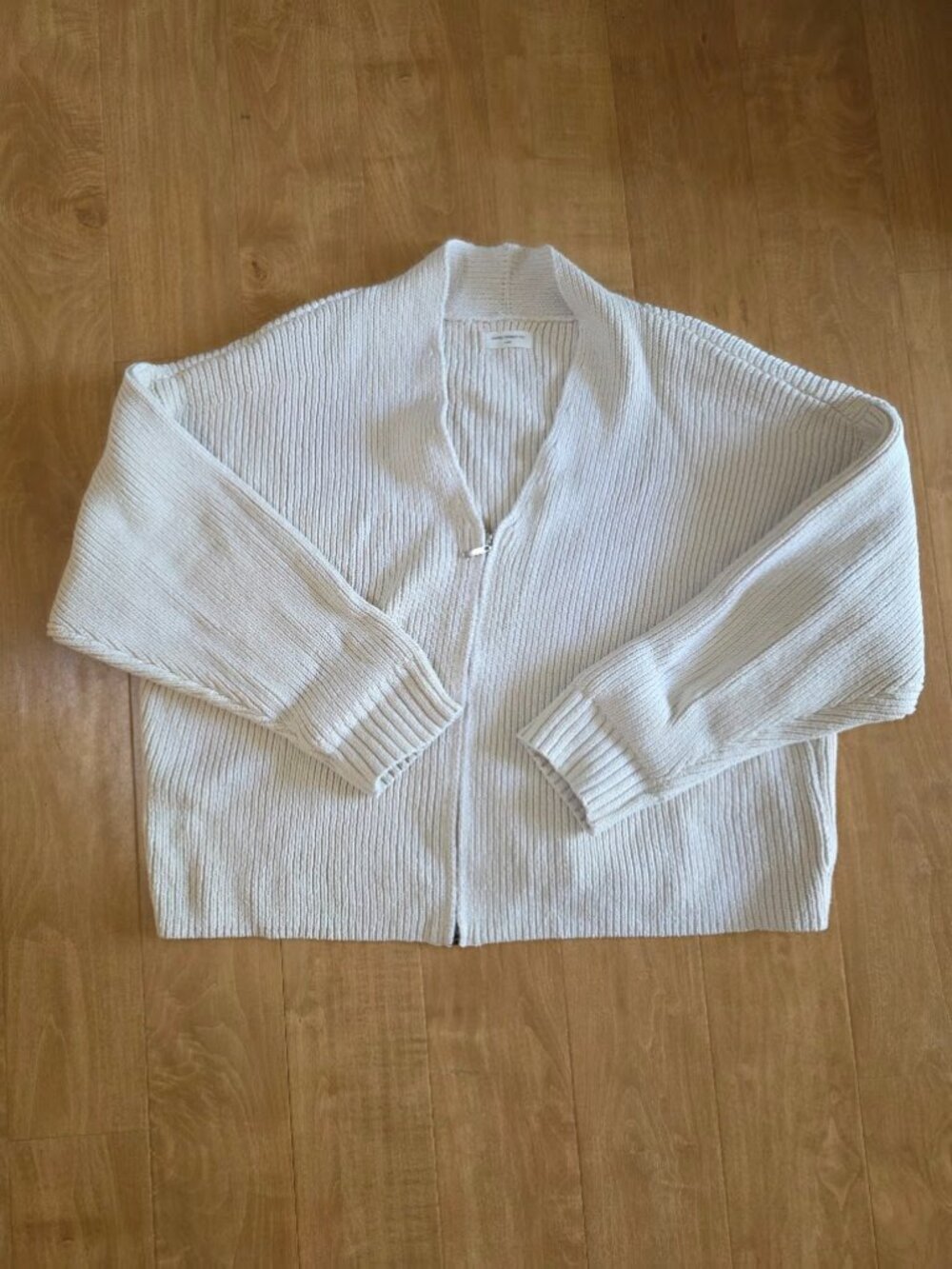 James Street Co cream/white zipper cardigan sweater. Size XS